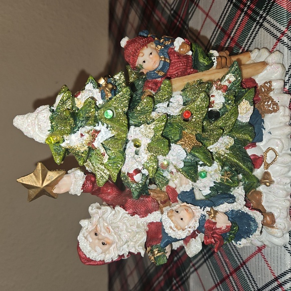 Festive Holiday Motion Sensored Musical Santa & Children Figurine - Picture 3 of 8